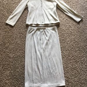 💎Donna Vinci 2 pcs metallic knit skirt suit💎